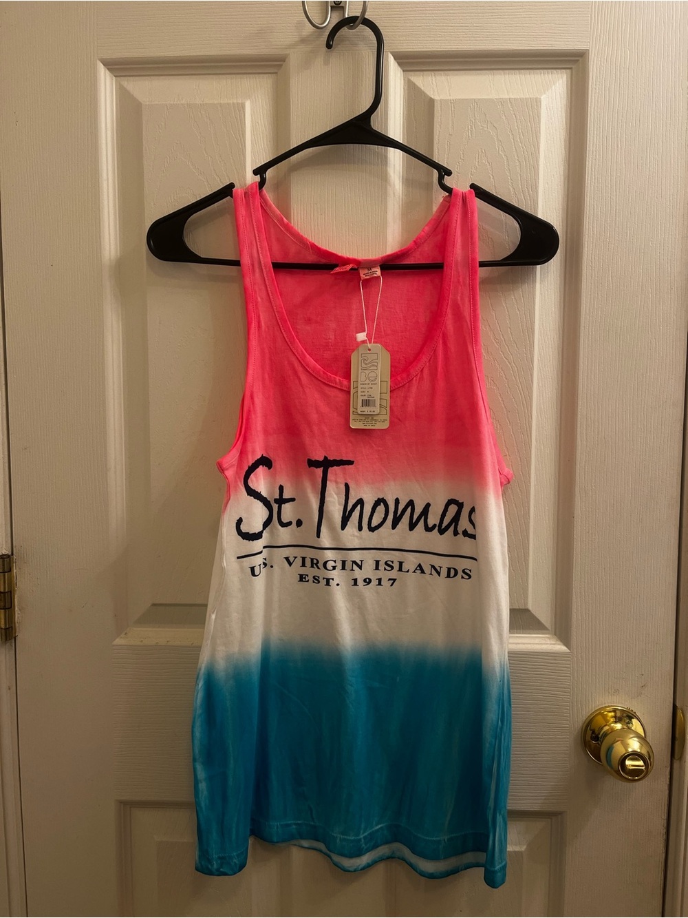Beach By Exist Pink White Blue St. Thomas Tank Top